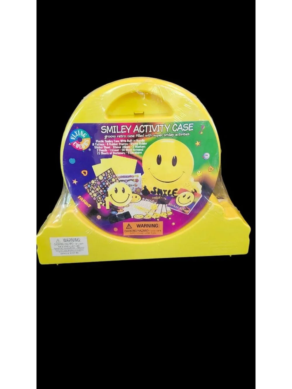 Smiley Kids Activity Case 1990s Retro Sealed Carry Case  Stationery Stickers Toy